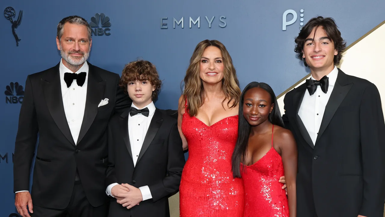 Mariska Hargitay makes rare red carpet appearance with all three children at the 78th Emmy Awards