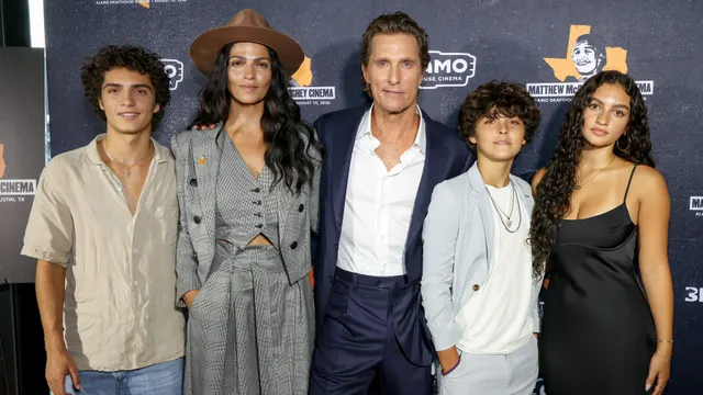 Matthew McConaughey makes rare public appearance with wife and all 3 children at Texas cinema honor