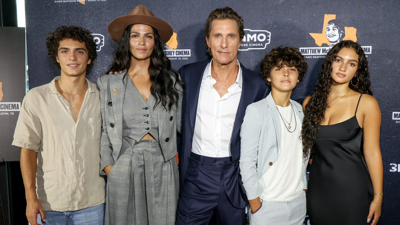 Matthew McConaughey makes rare public appearance with wife and all 3 children at Texas cinema honor