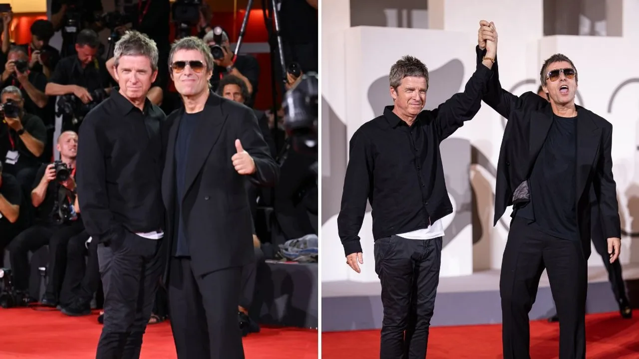 Oasis brothers Liam Gallagher and Noel Gallagher make rare joint red carpet appearance at 2026 Venice Film Festival