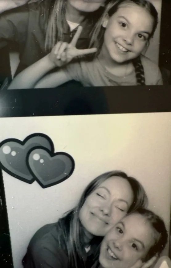 Olivia Wilde lovingly poses with her daughter for black & white photo strip