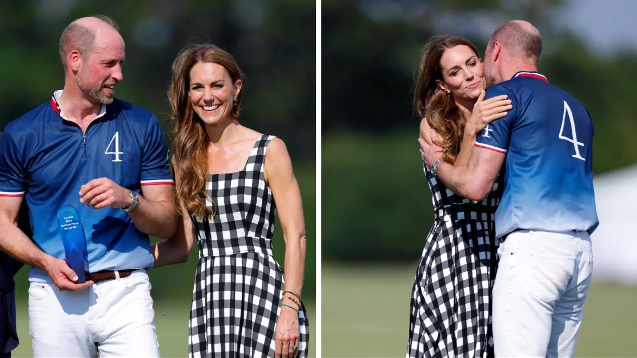 Prince William and Kate Middleton share rare PDA moment as she returns to Royal Charity Polo Cup after cancer battle