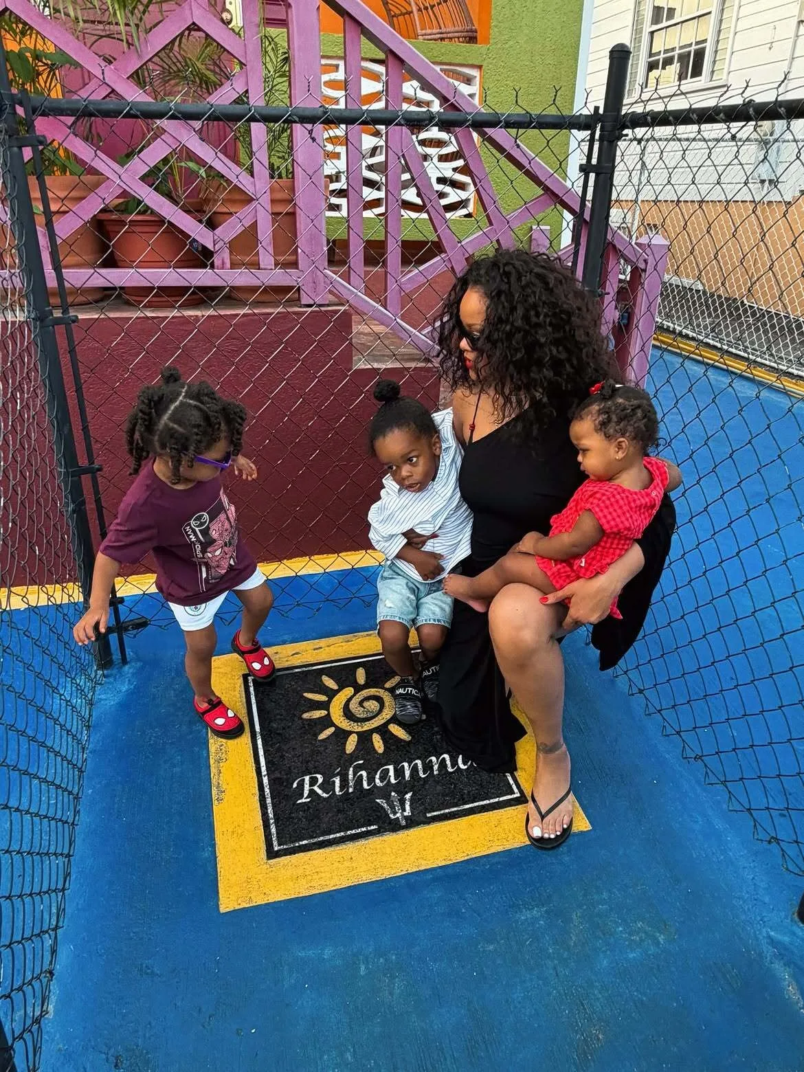 Rihanna and her three children take a trip to 'Rihanna Drive'