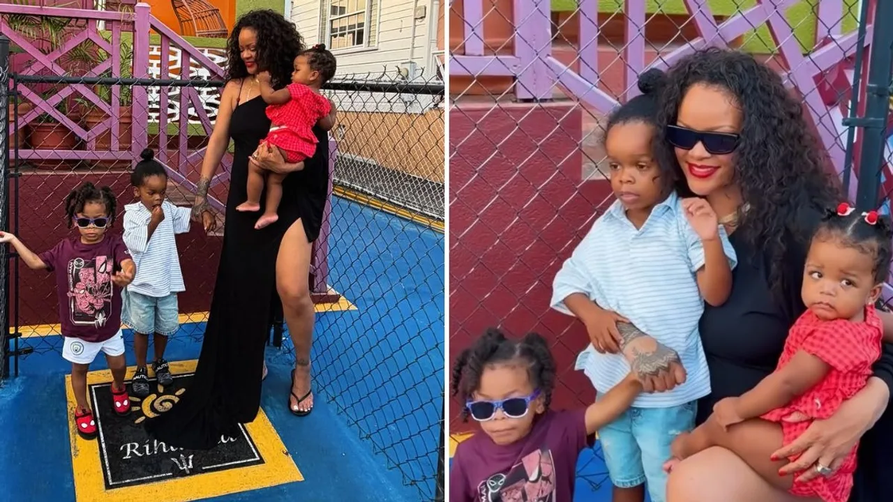 Rihanna shares rare family photos ft all three children from visit to street named in her honor
