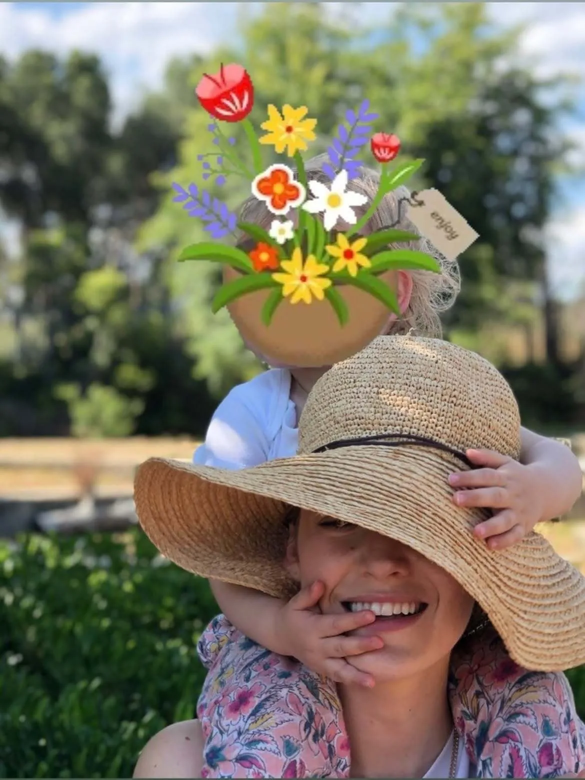 Blake Lively cutely poses with one of her children