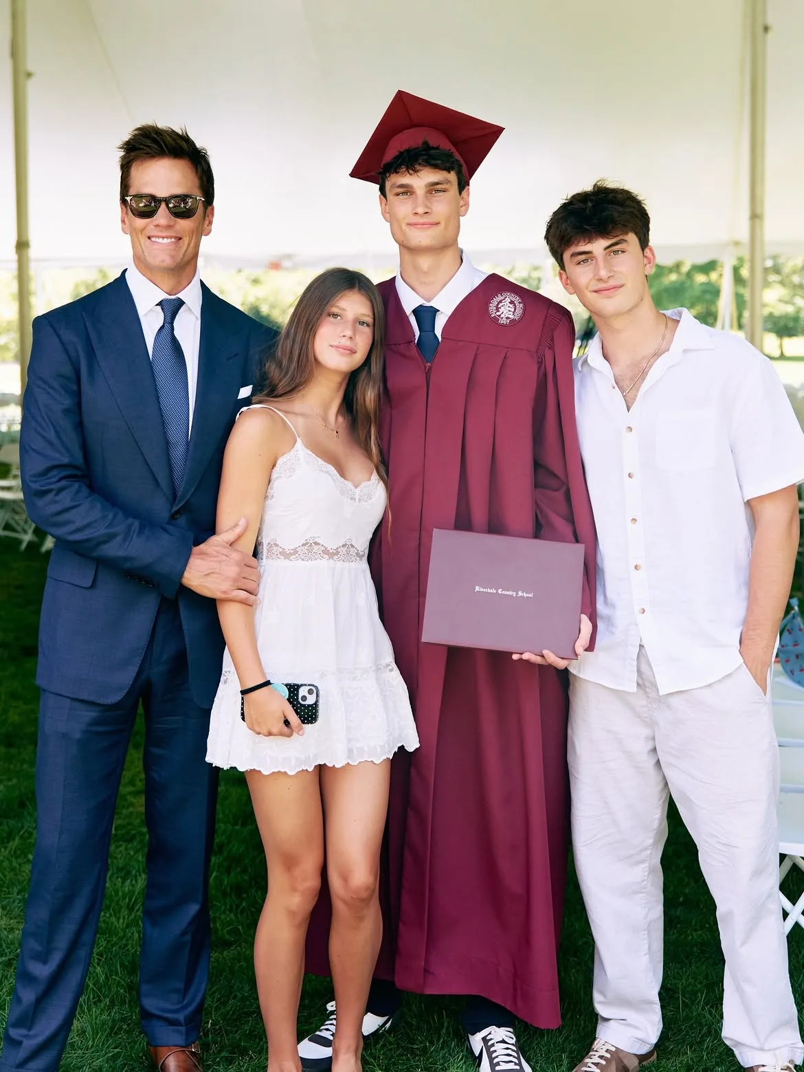 Tom Brady poses with Jack, Benjamin and Vivian in wholesome family photo