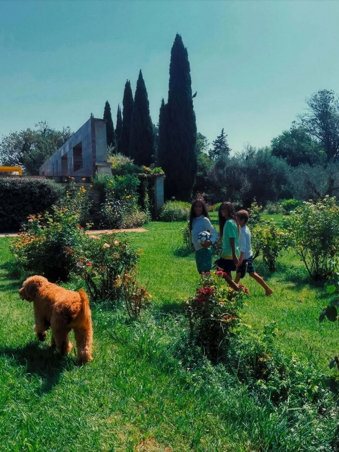 The siblings' carefree playtime