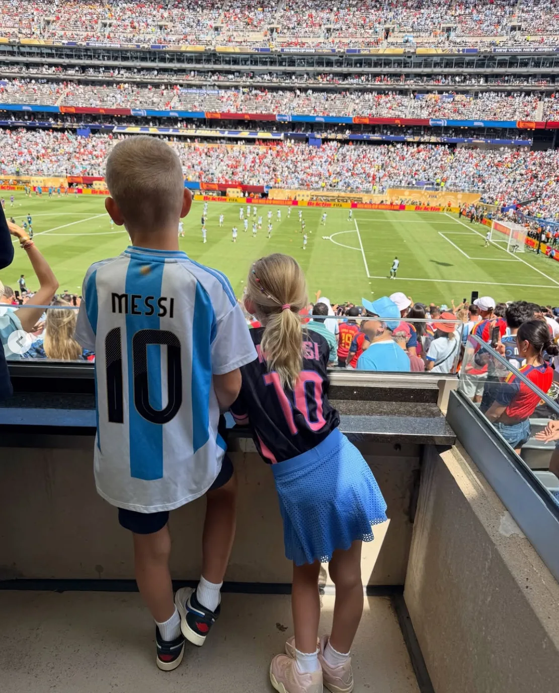 Lara and Eric Trump’s children cheer on Messi