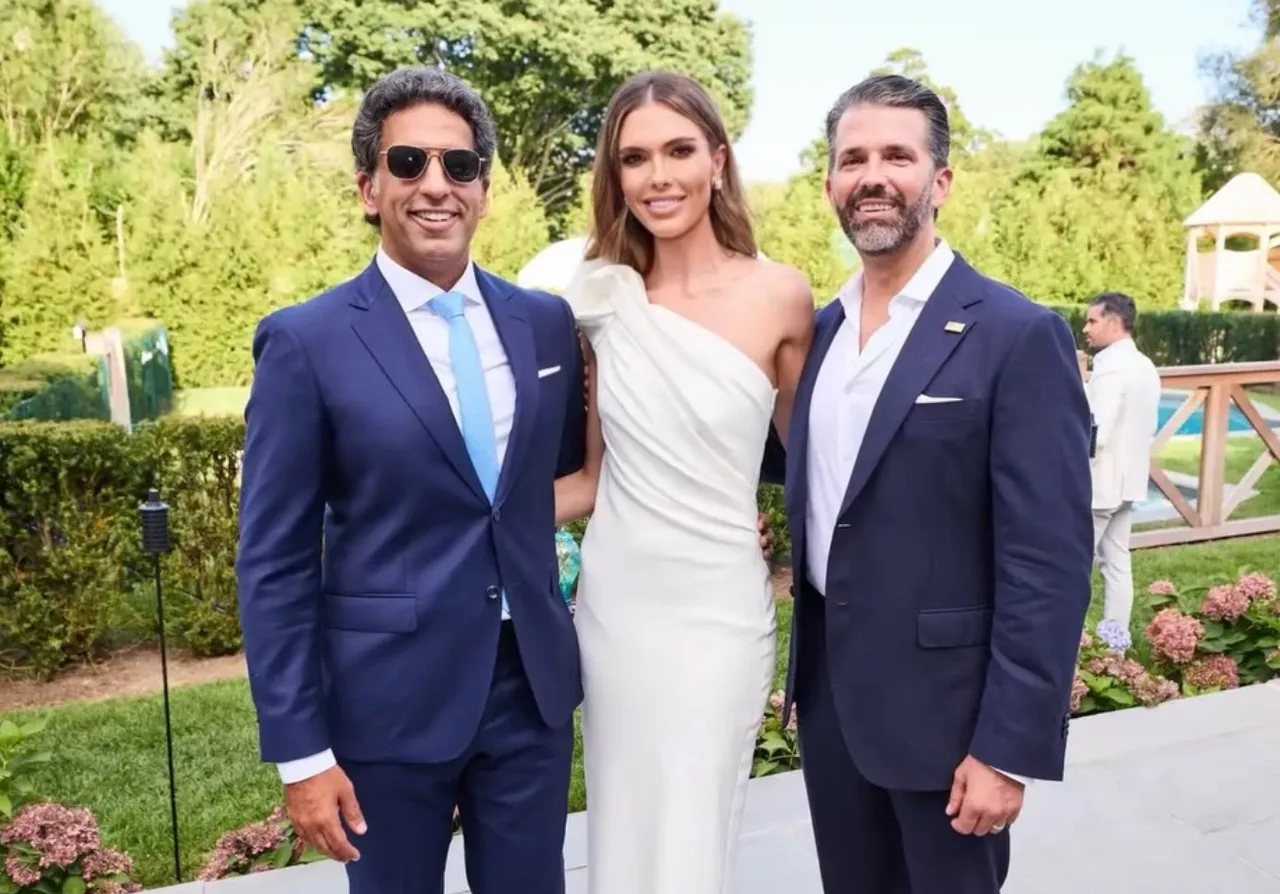 Bettina poses alongside Don Jr and Omeed Malik