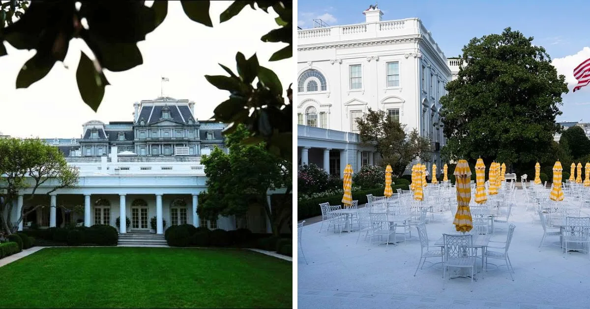 From Rose Garden to paved plaza
