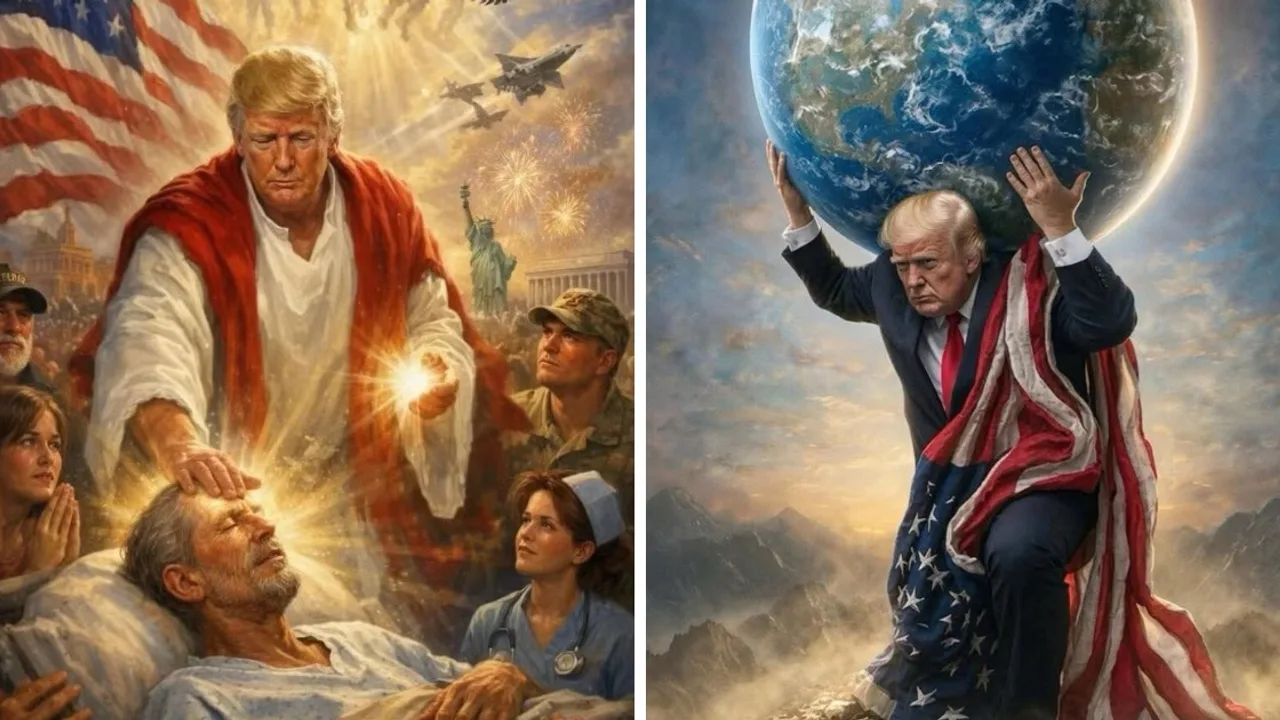 From Jesus to Atlas: 5 AI images that built Trump's larger-than-life brand
