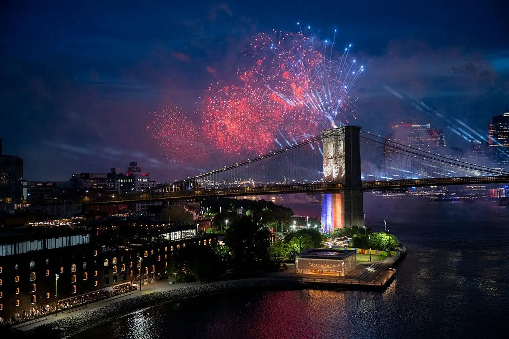 Flames by the Brooklyn Bridge
