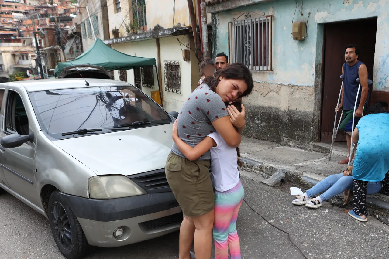 A mother's embrace amid fear and uncertainty