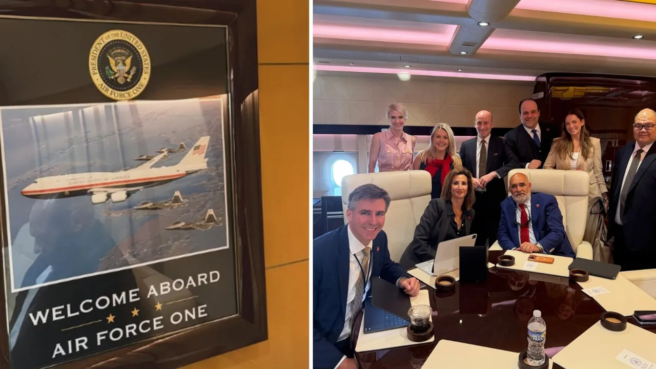 Inside Trump's lavish new Air Force One as Karoline Leavitt, Steven Cheung and top aides reveal first look at luxury jet