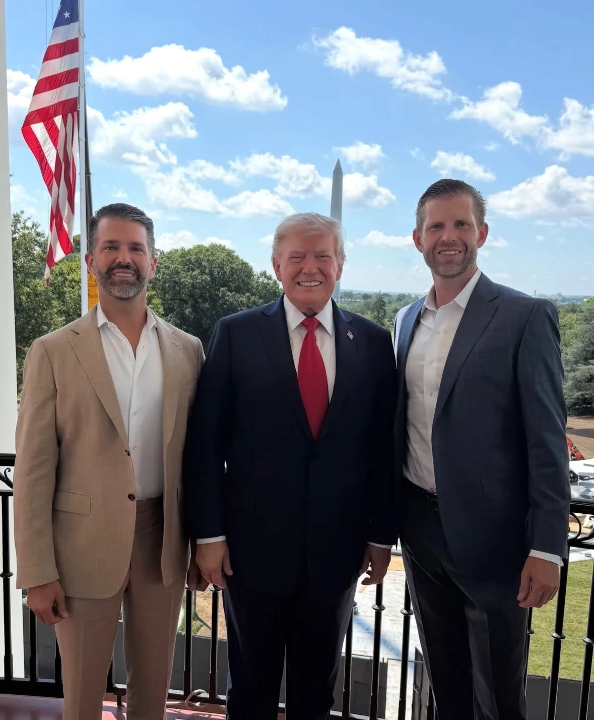 Trump is joined by his sons for race day
