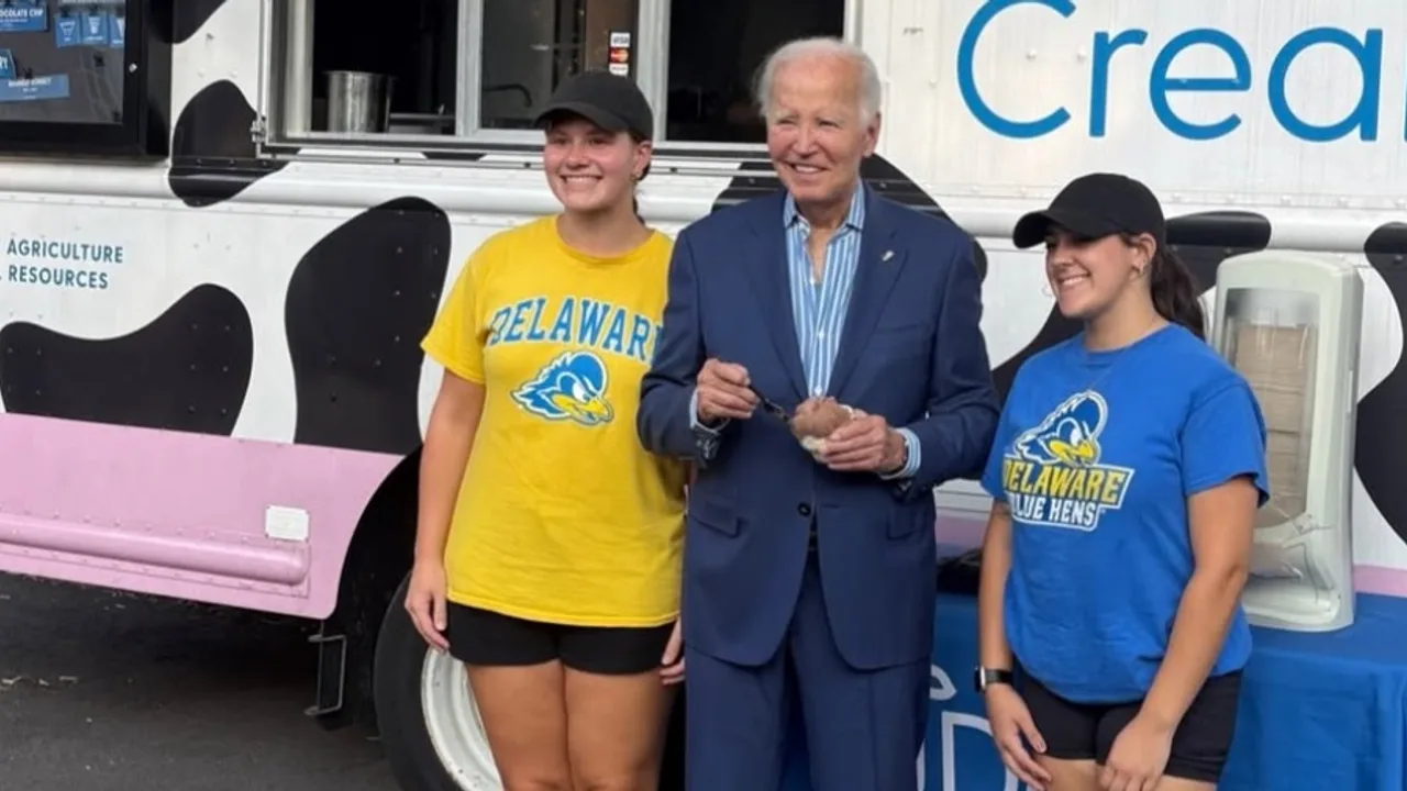 Joe and Jill Biden return to familiar tradition as rare new photos show them serving up ice cream with students