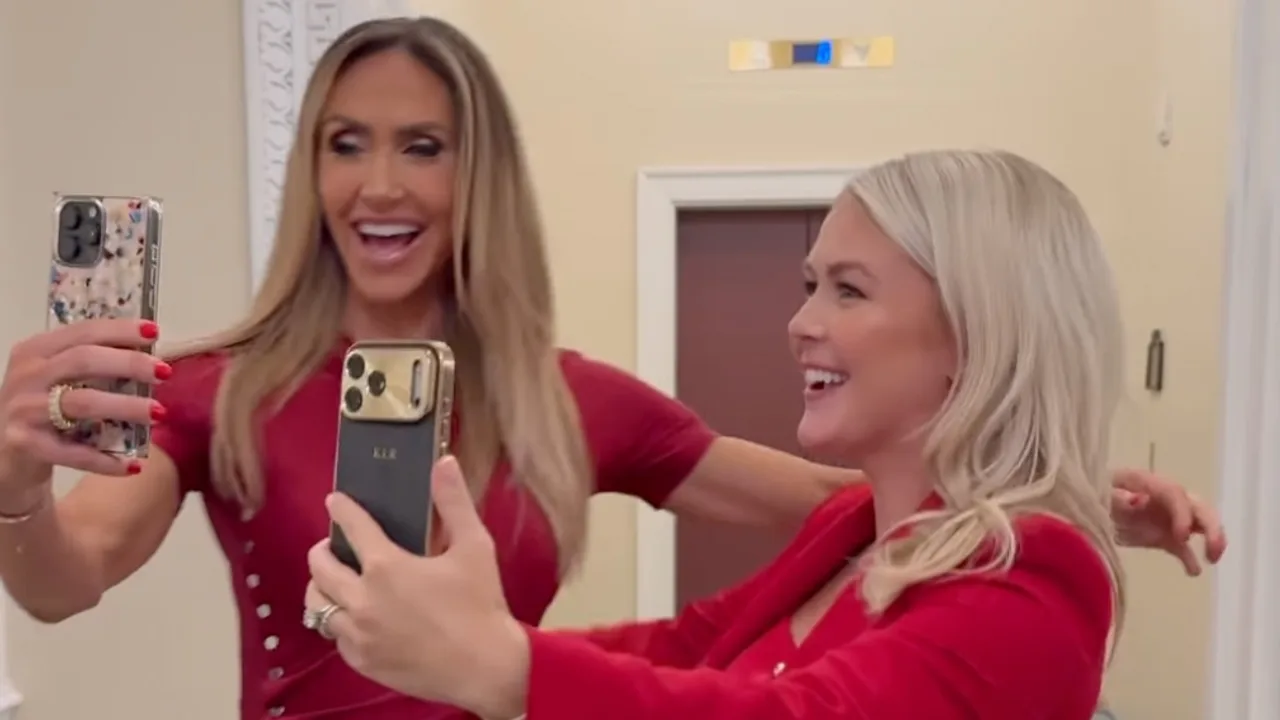 Karoline Leavitt and Lara Trump twin in bold red looks as they tease new White House interview