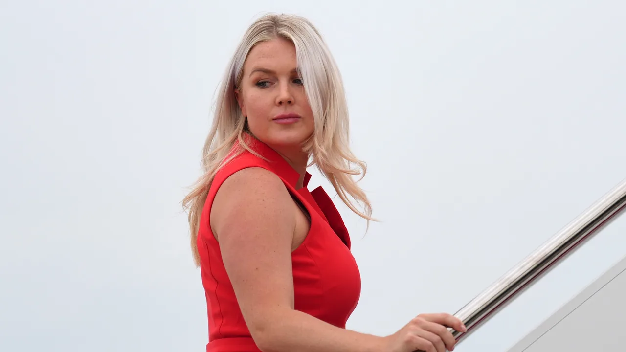 Karoline Leavitt steps out in striking red dress as she joins Trump at NY rally ahead of her White House exit