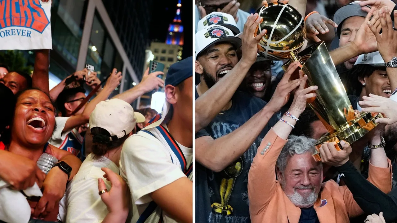 Knicks fans take over NYC after team's first NBA championship win in more than 50 years