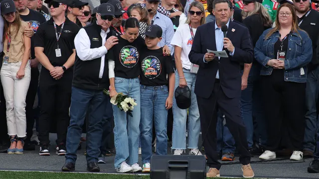 Kyle Busch's wife and children break down during emotional NASCAR tribute after champion's sudden death
