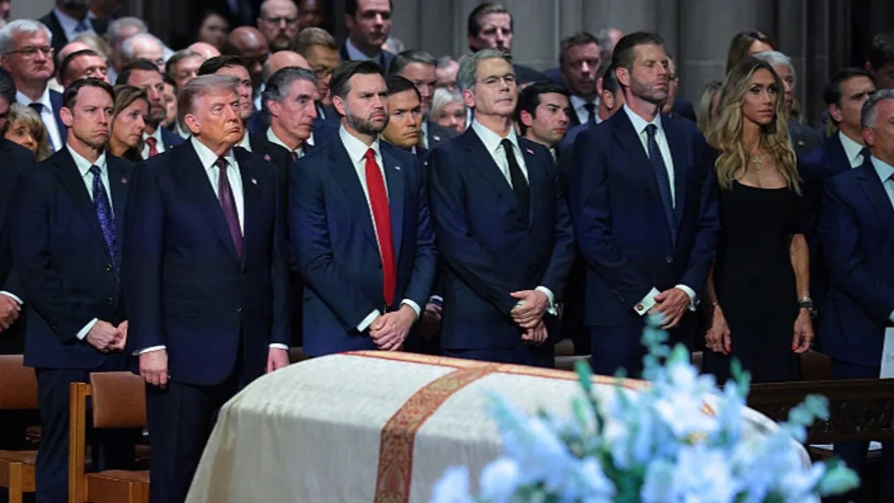 Lara and Eric Trump join mourners at Lindsey Graham's funeral as Melania skips service