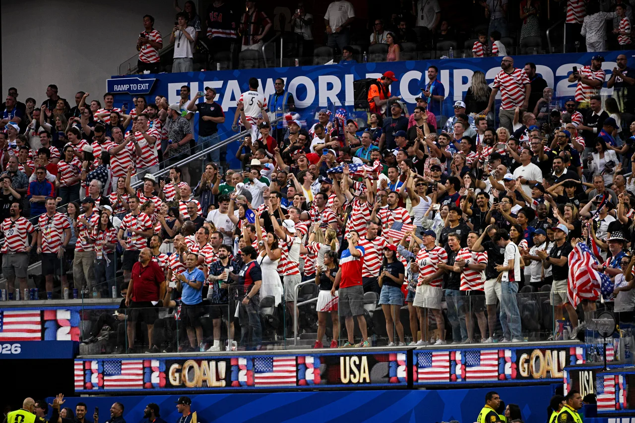A sea of red, white and blue