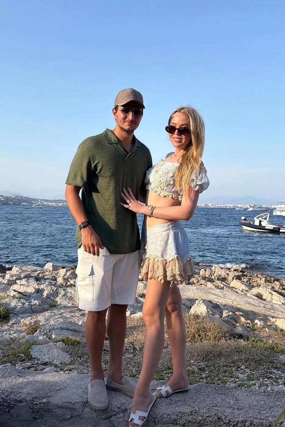 Michael Boulos and Tiffany pose for a seaside snap