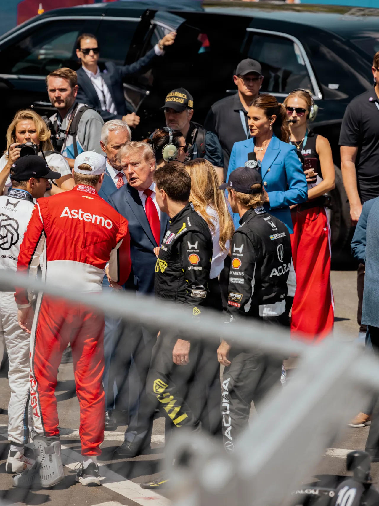 Trump and Melania head straight for the drivers