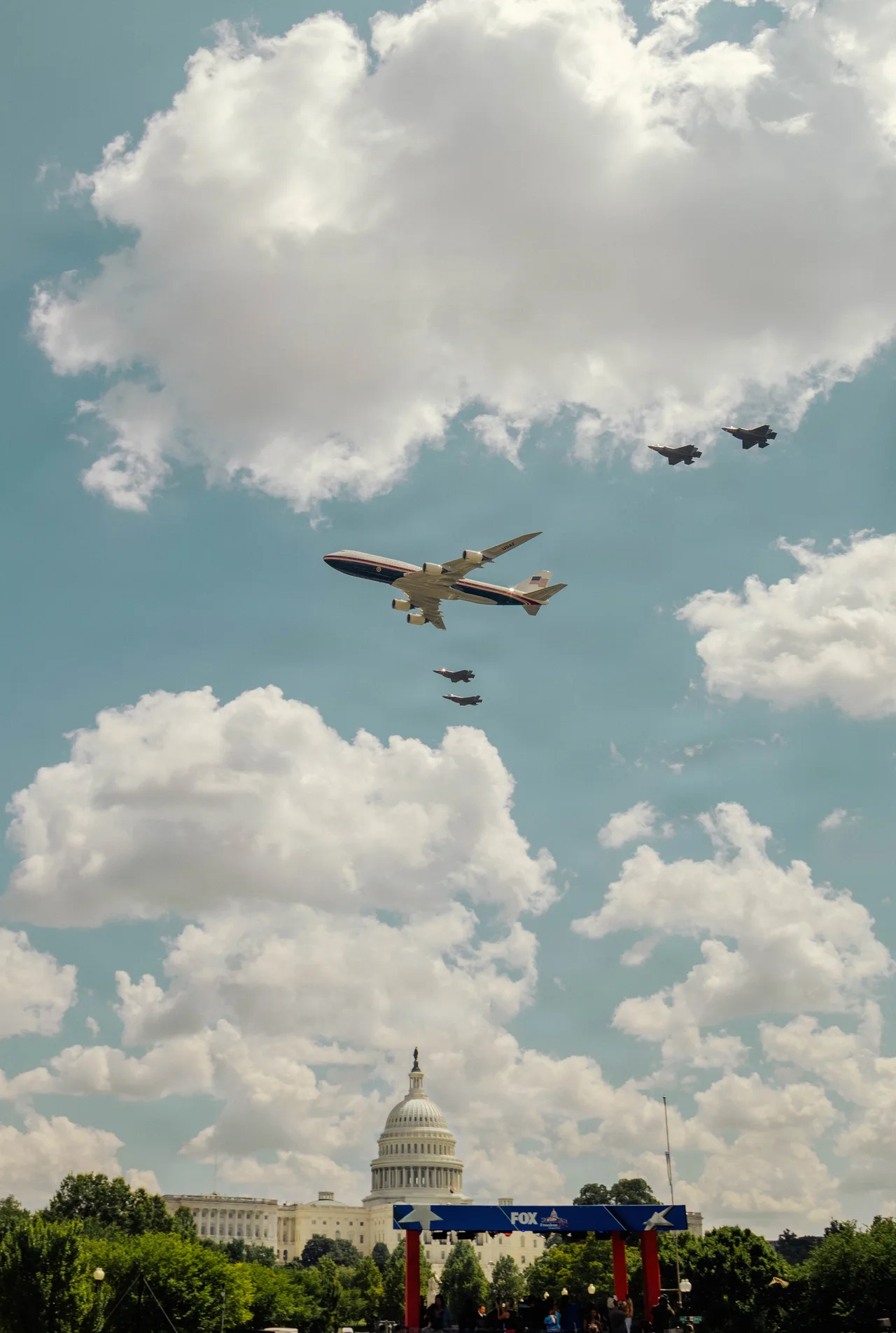 A presidential flyover