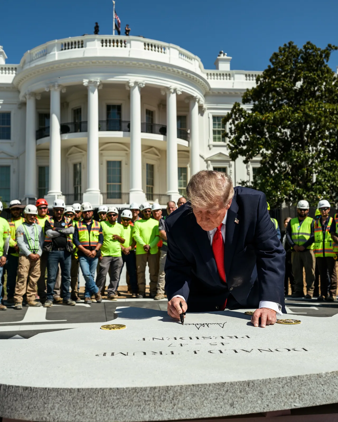 Trump permanently replaces part of South Lawn with granite