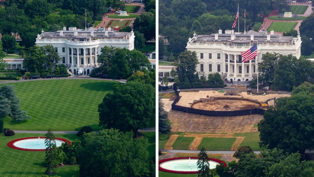 Trump blames ‘vandals’ as striking before-and-after photos reveal battered White House and DC lawns