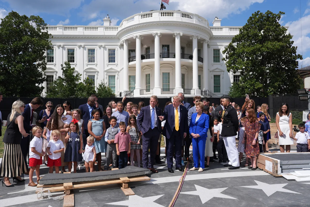 Trump walks children straight to the construction zone