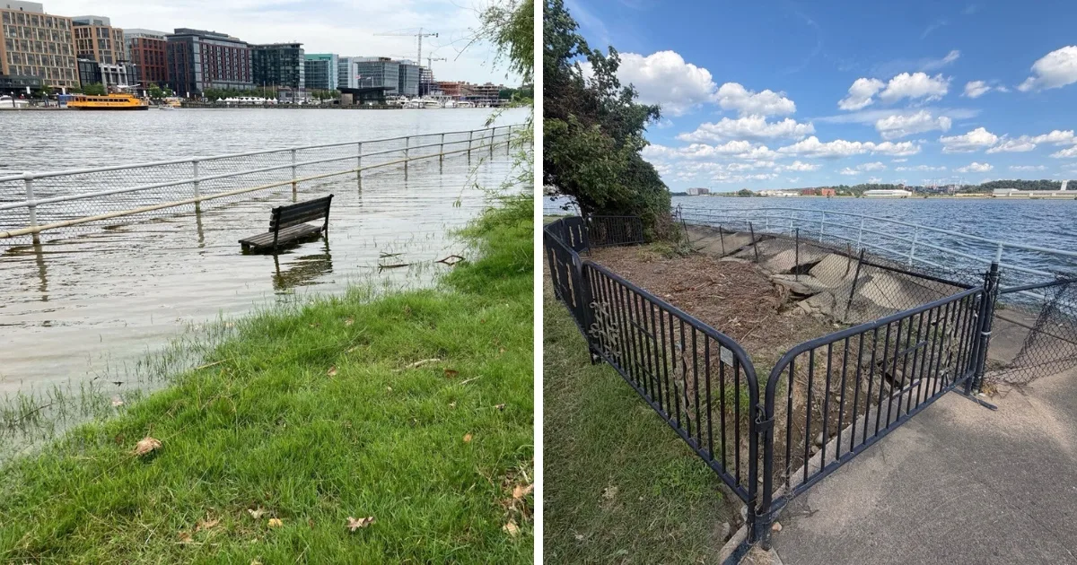 Trump highlights dangerous-looking waterfront damage