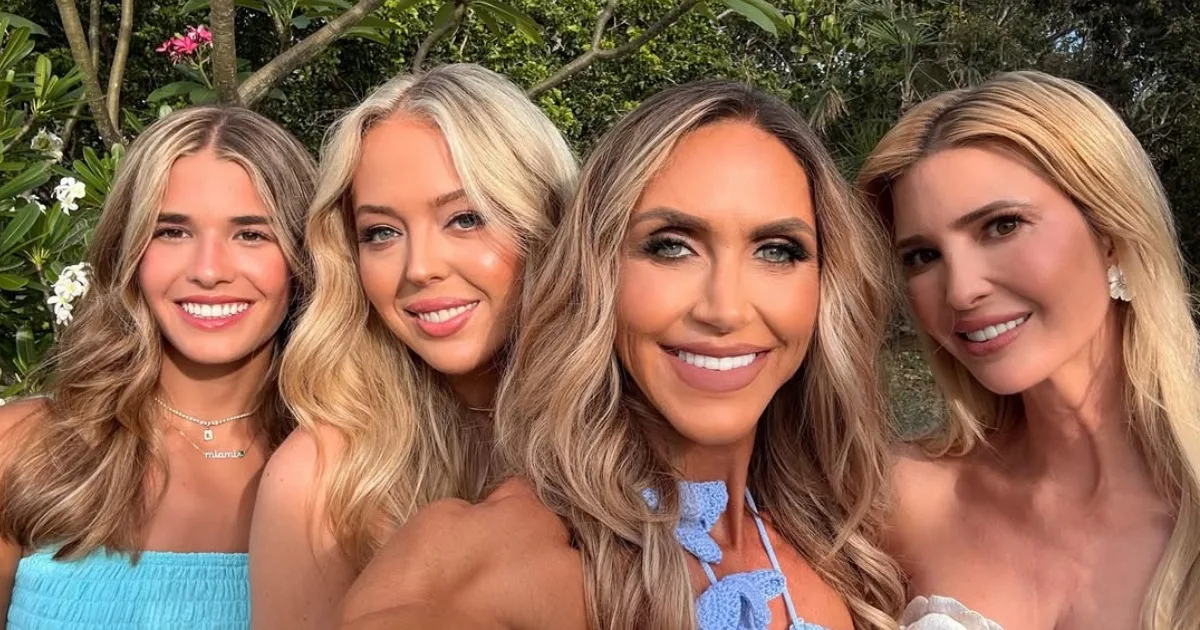 The girl gang poses together