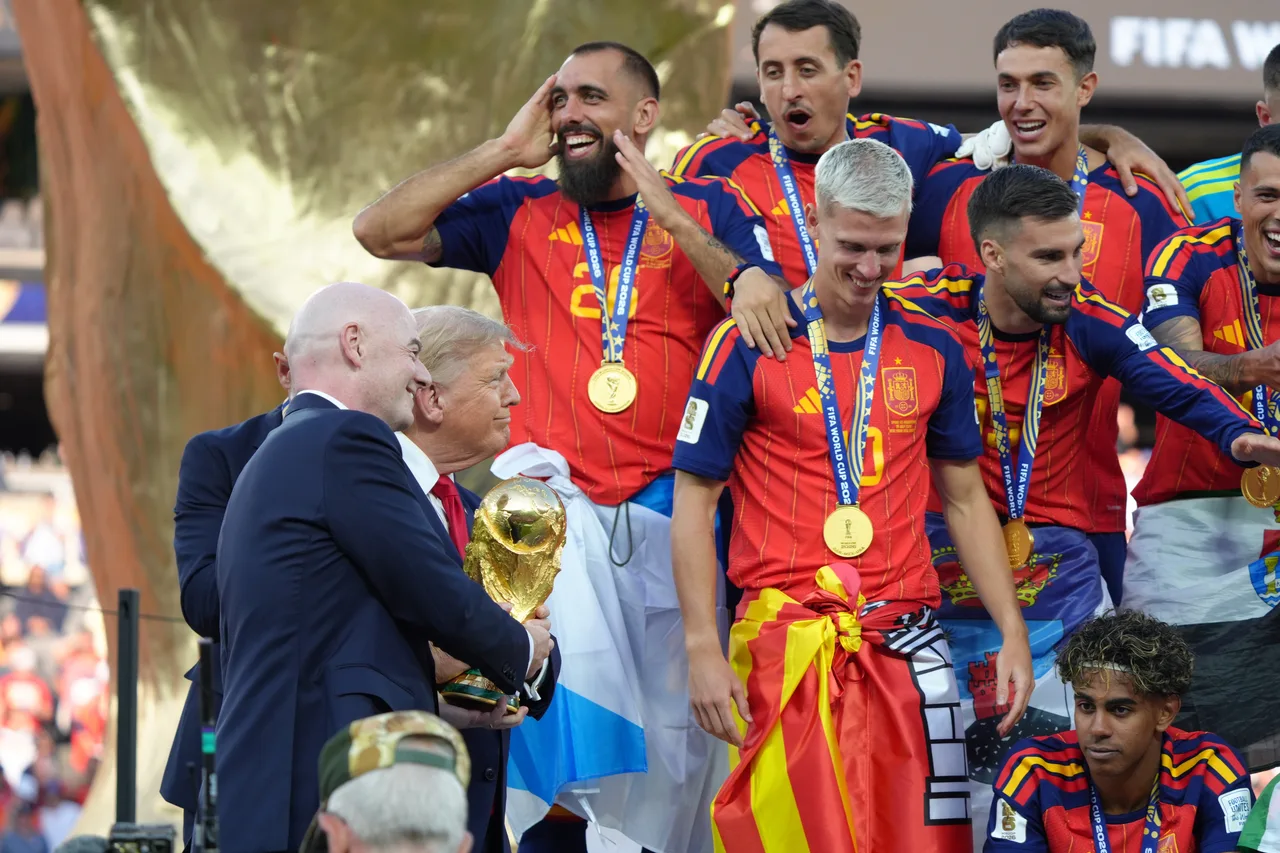 Trump presents World Cup trophy to Spain