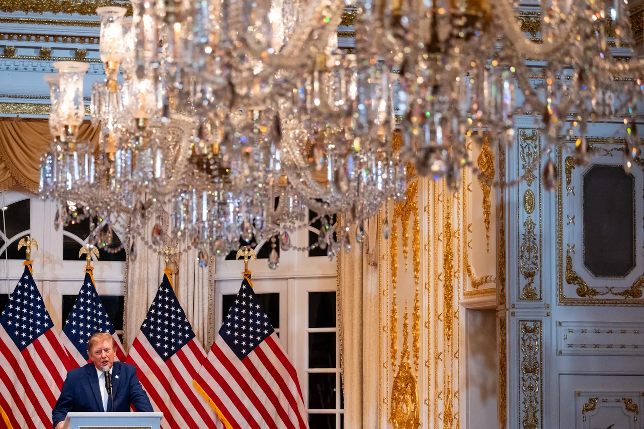 Trump takes center stage beneath glittering chandeliers