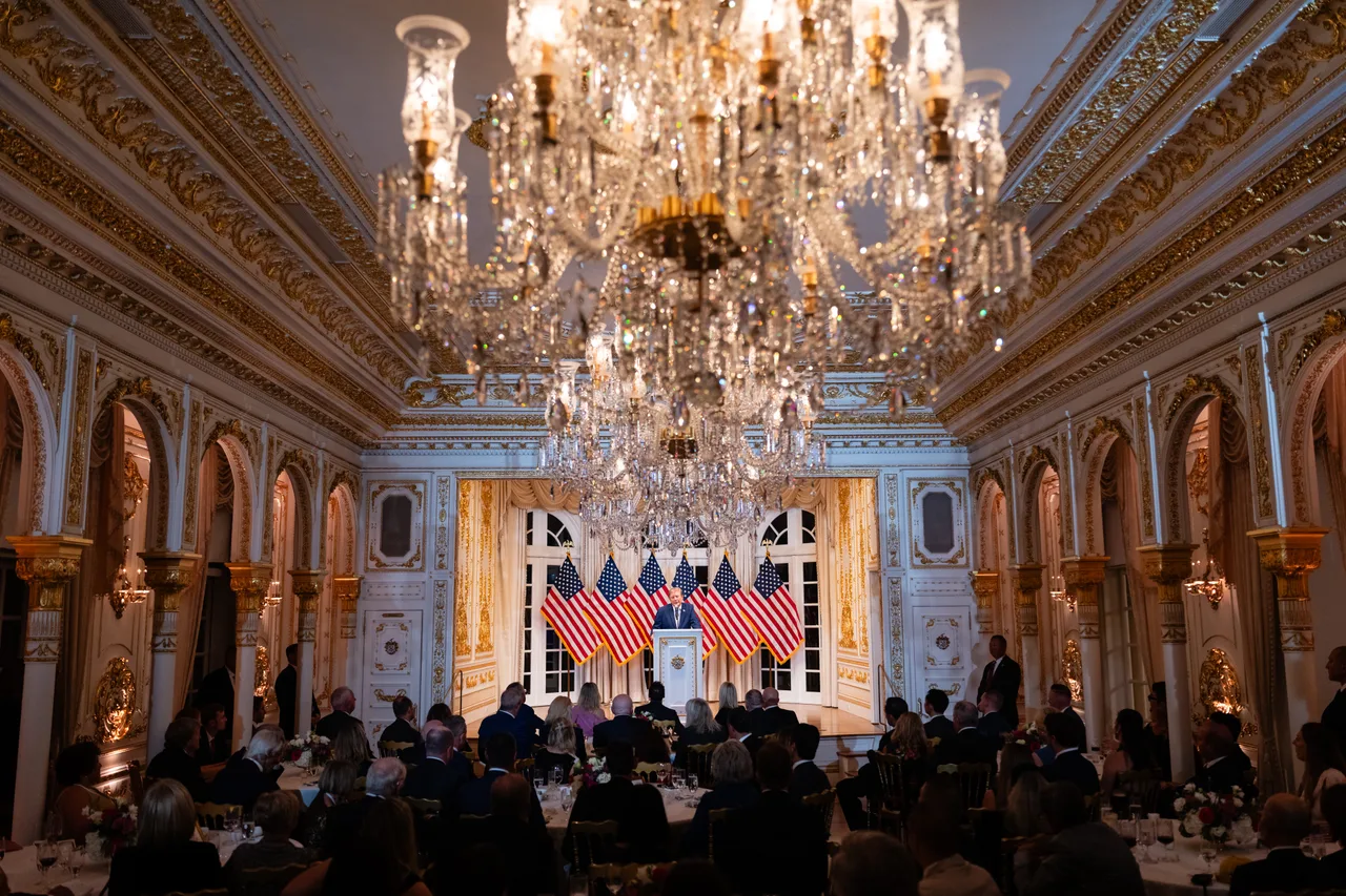 A spectacular view of Mar-a-Lago's gold-lined ballroom