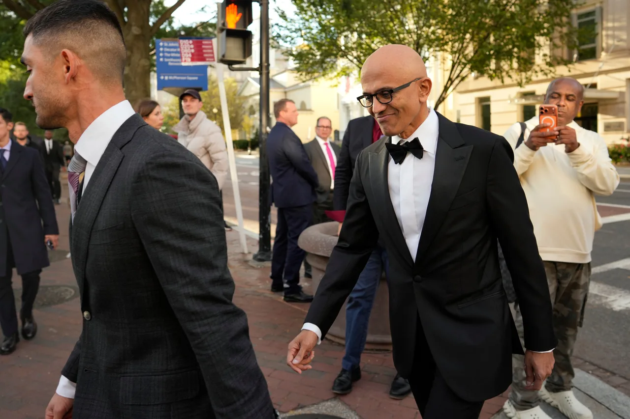 Satya Nadella arrives as Microsoft joins the tech-heavy lineup