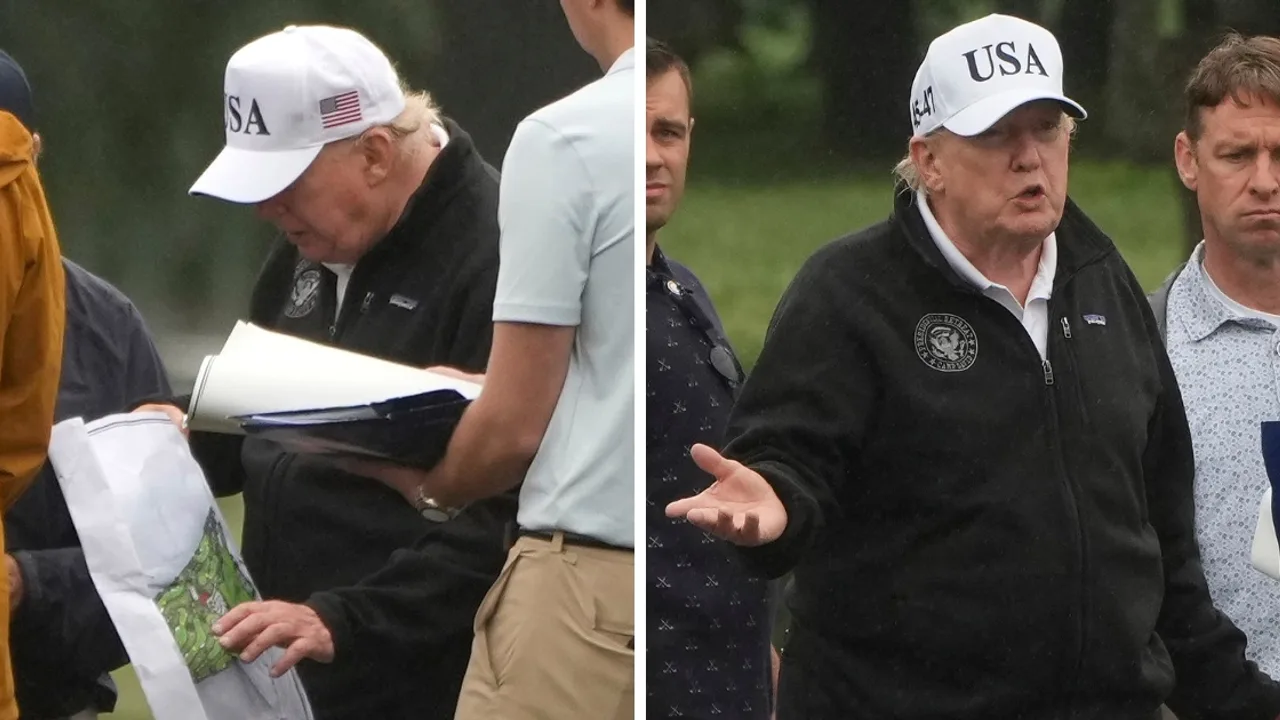 Trump examines blueprints during East Potomac Golf Links tour as he vows to revamp 'dangerous and outdated' course