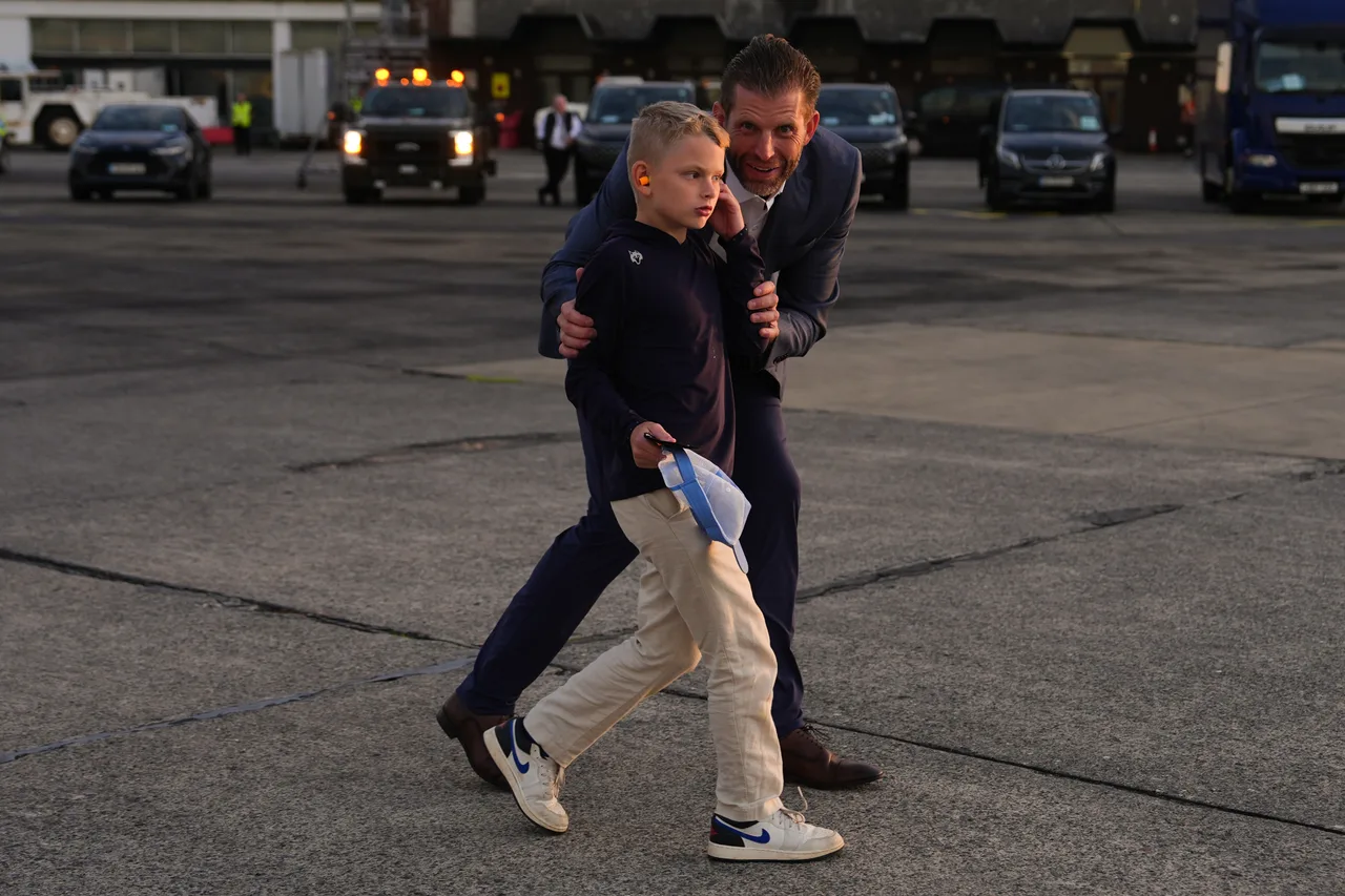 Eric Trump shares a playful moment with son Luke