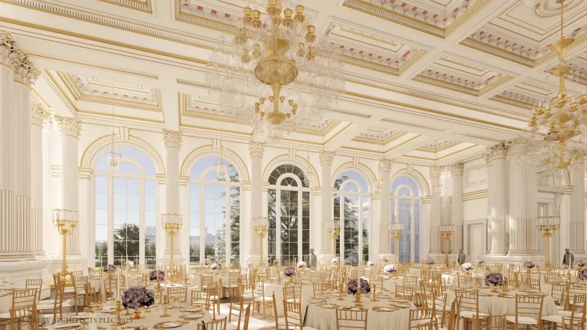 Gilded interiors reveal scale of Trump’s ballroom
