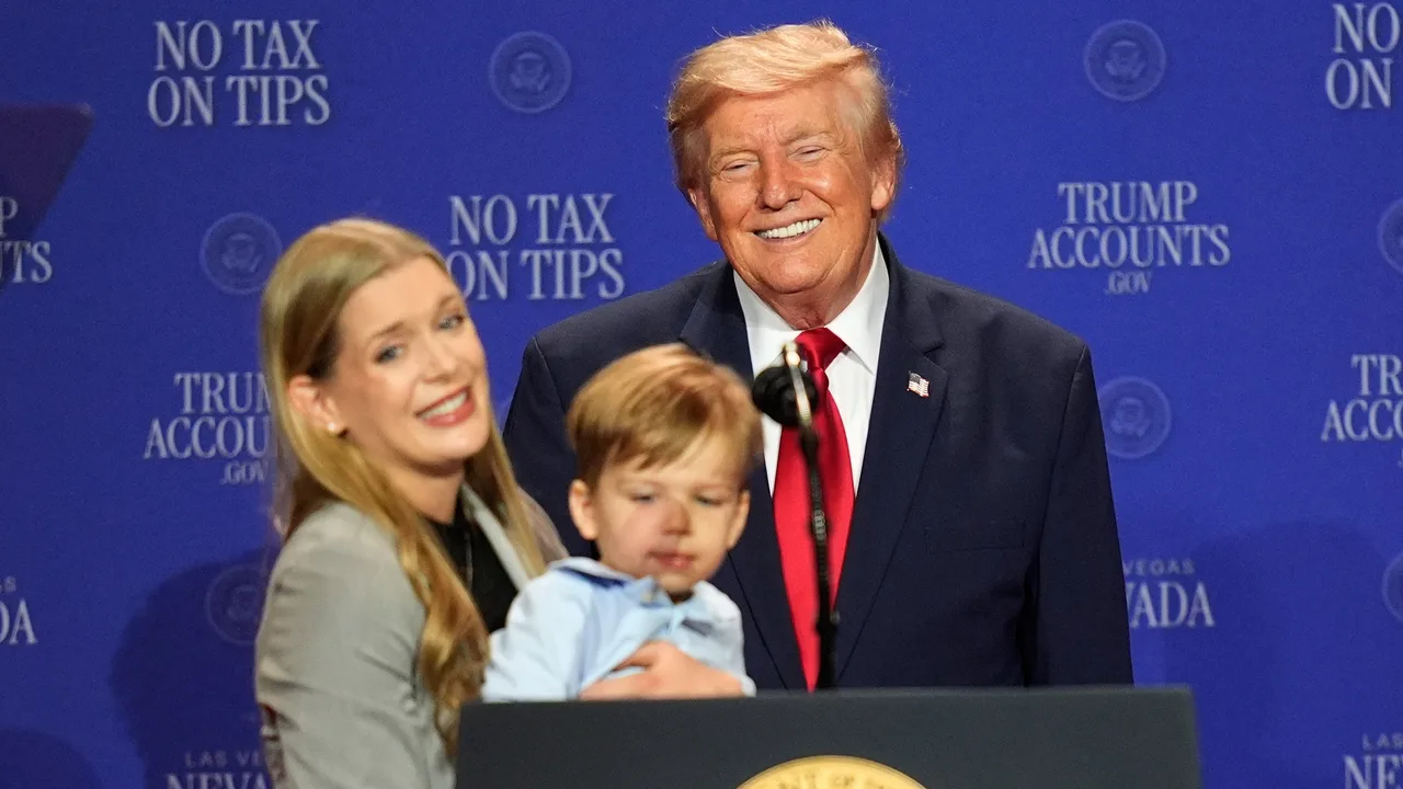 Trump sweetly stops toddler wandering off stage, and other times he showed his 'grandpa side'