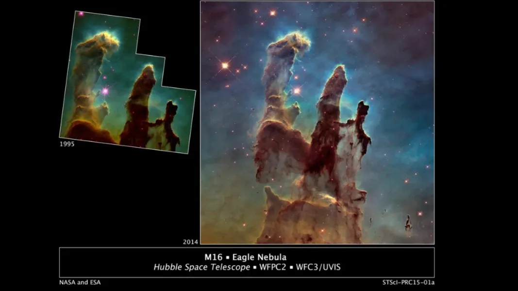 Hubble’s first glimpse inside the 'Pillars of Creation'