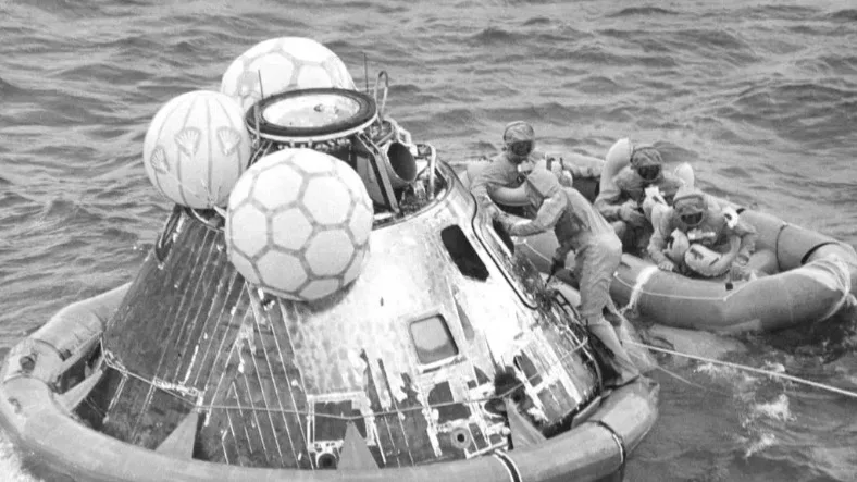 A storm scrambled the splashdown
