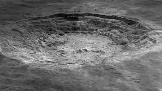 The crater is huge, but we can't see it from Earth