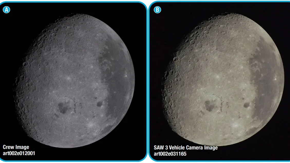 One part of the Moon looked surprisingly yellow