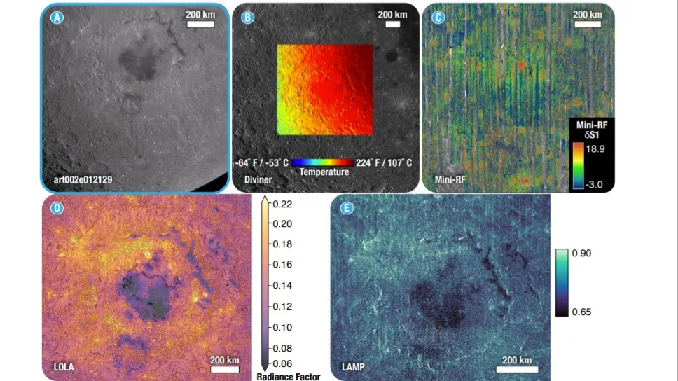 A giant crater that's rarely seen from Earth
