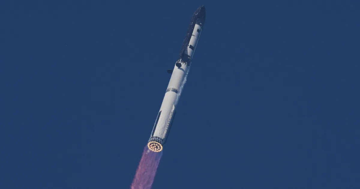 Starship V3 flies towards space after lift-off