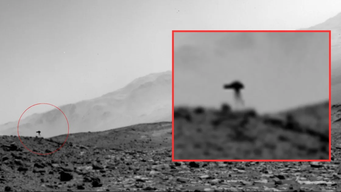 The strange tripod-shaped object in Curiosity’s image