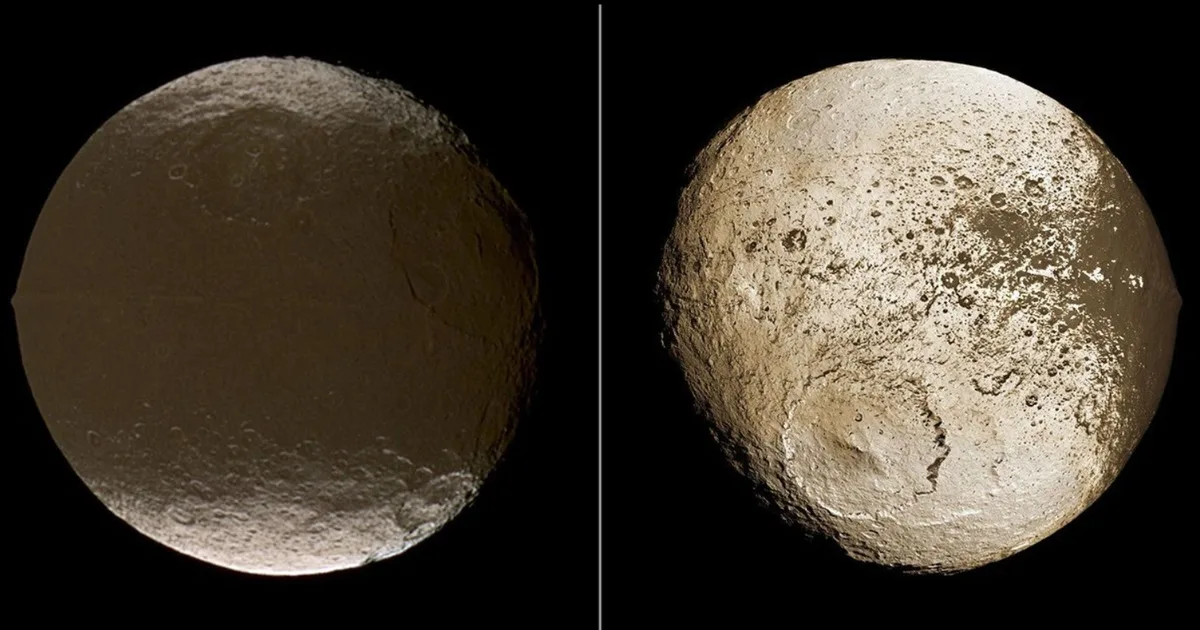 Saturn’s walnut-shaped moon Iapetus